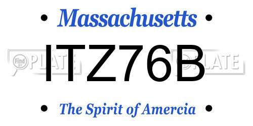 ITZ76B Massachusetts License Plate