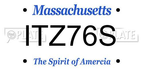ITZ76S Massachusetts License Plate