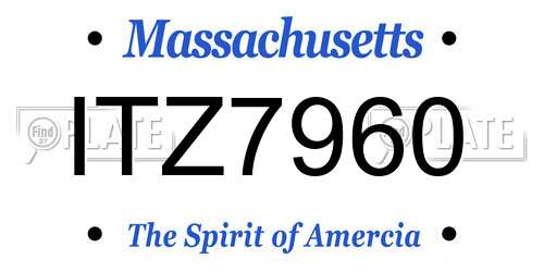 ITZ7960 Massachusetts License Plate
