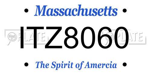 ITZ8060 Massachusetts License Plate