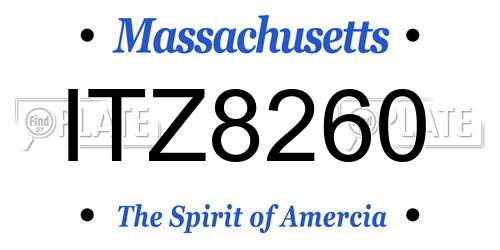 ITZ8260 Massachusetts License Plate