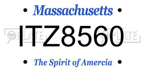 ITZ8560 Massachusetts License Plate