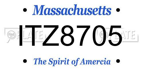 ITZ8705 Massachusetts License Plate