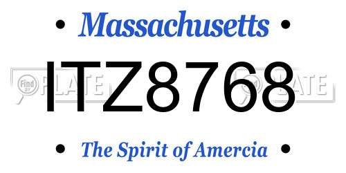 ITZ8768 Massachusetts License Plate