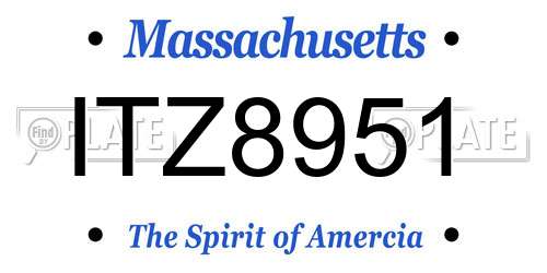 ITZ8951 Massachusetts License Plate