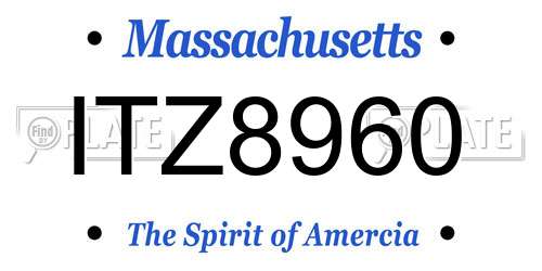 ITZ8960 Massachusetts License Plate