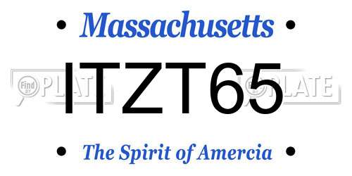 ITZT65 Massachusetts License Plate