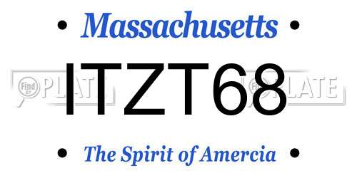 ITZT68 Massachusetts License Plate