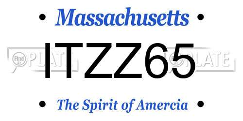 ITZZ65 Massachusetts License Plate