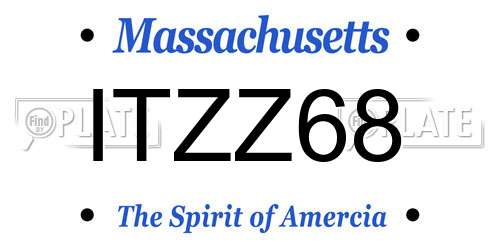 ITZZ68 Massachusetts License Plate