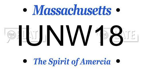 IUNW18 Massachusetts License Plate