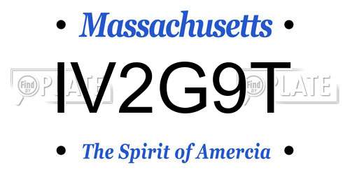 IV2G9T Massachusetts License Plate