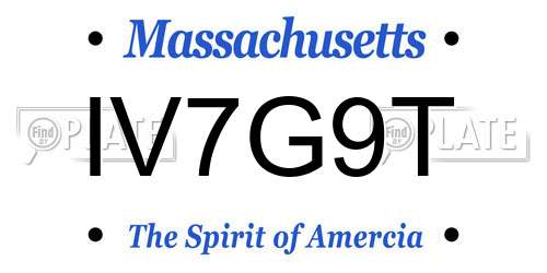 IV7G9T Massachusetts License Plate