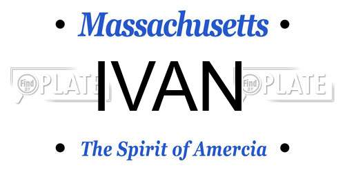 IVAN Massachusetts License Plate