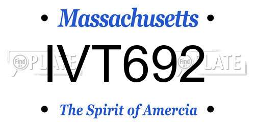 IVT692 Massachusetts License Plate