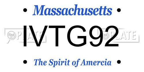 IVTG92 Massachusetts License Plate