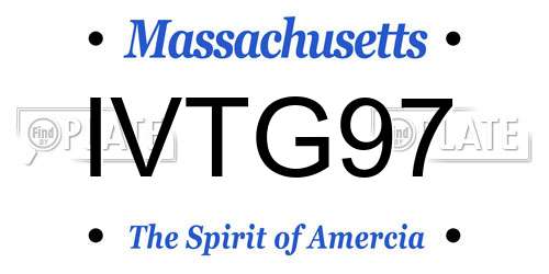 IVTG97 Massachusetts License Plate