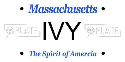 IVY Massachusetts License Plate