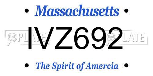 IVZ692 Massachusetts License Plate