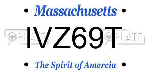 IVZ69T Massachusetts License Plate