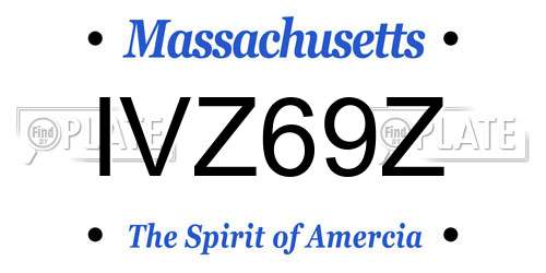 IVZ69Z Massachusetts License Plate