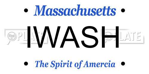 IWASH Massachusetts License Plate