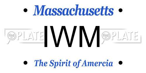 IWM Massachusetts License Plate