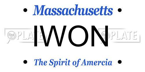 IWON Massachusetts License Plate
