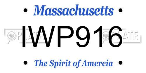 IWP916 Massachusetts License Plate