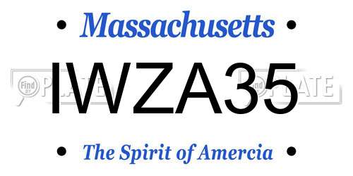 IWZA35 Massachusetts License Plate
