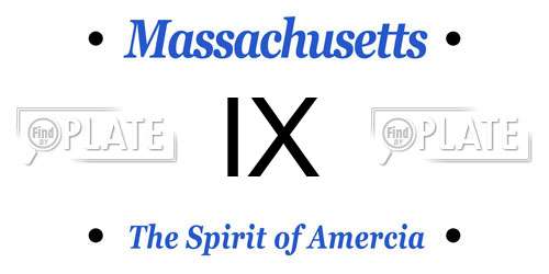 IX Massachusetts License Plate