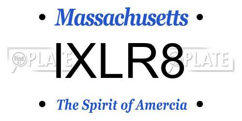 IXLR8 Massachusetts License Plate
