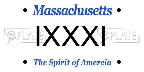 IXXXI Massachusetts License Plate