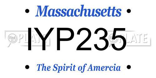 IYP235 Massachusetts License Plate