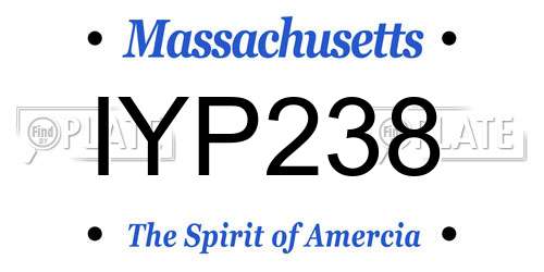 IYP238 Massachusetts License Plate