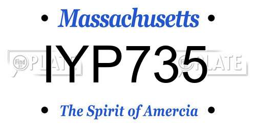 IYP735 Massachusetts License Plate