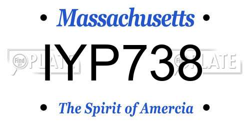IYP738 Massachusetts License Plate