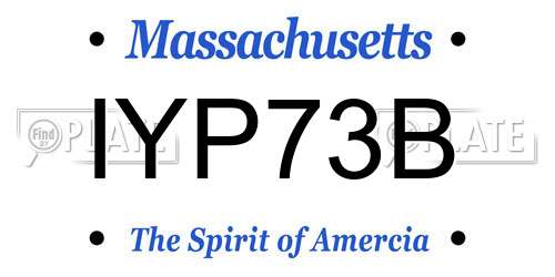 IYP73B Massachusetts License Plate