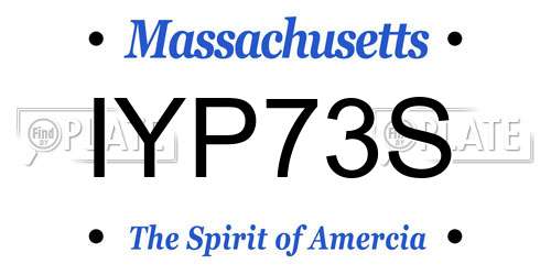 IYP73S Massachusetts License Plate