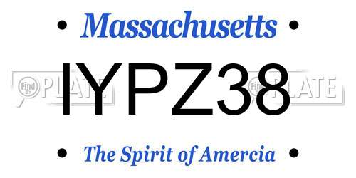 IYPZ38 Massachusetts License Plate