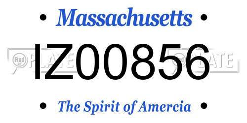 IZ00856 Massachusetts License Plate