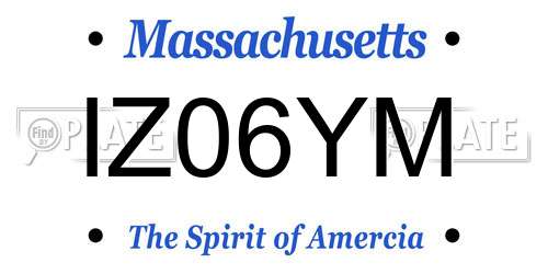 IZ06YM Massachusetts License Plate
