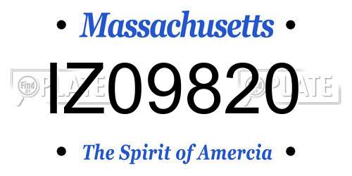 IZ09820 Massachusetts License Plate