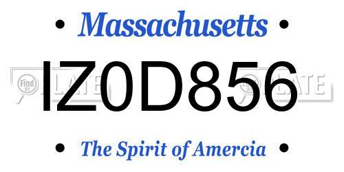 IZ0D856 Massachusetts License Plate