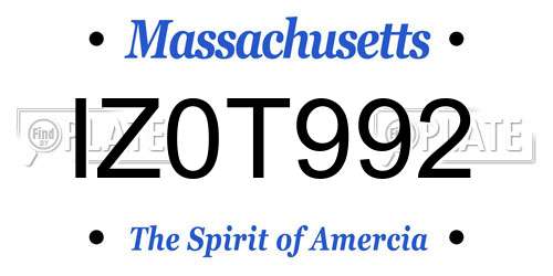 IZ0T992 Massachusetts License Plate