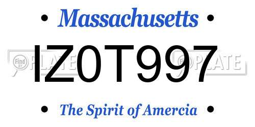 IZ0T997 Massachusetts License Plate