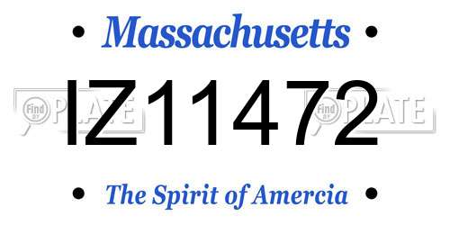 IZ11472 Massachusetts License Plate