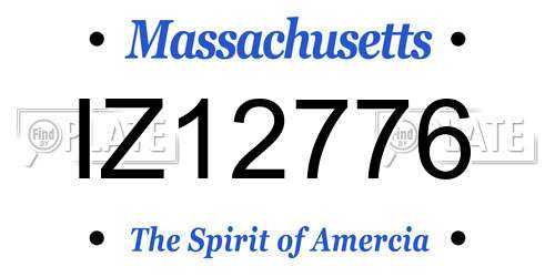 IZ12776 Massachusetts License Plate