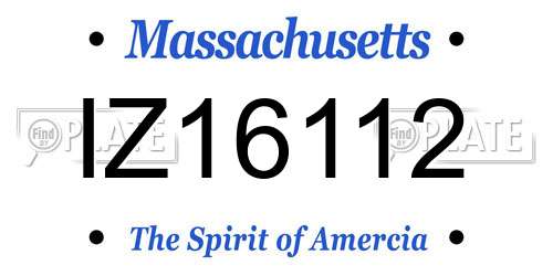 IZ16112 Massachusetts License Plate