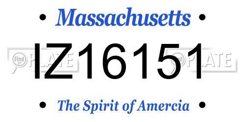 IZ16151 Massachusetts License Plate